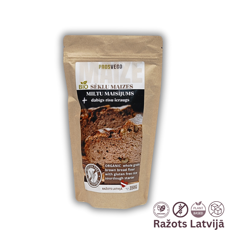 BIO Tumšās sēklu maizes miltu maisījums ar ieraugu (350g)